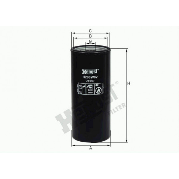 FILTRO LUB SCN 114 H200W02