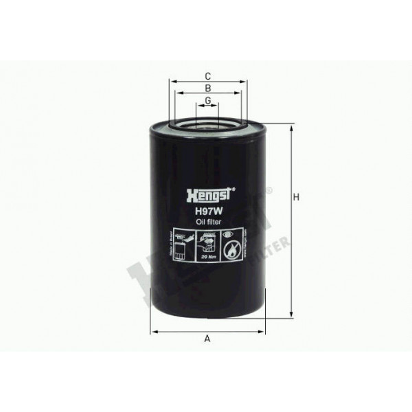 FILTRO LUBRIFICANTE MERCEDES 366LA ONIBUS/CAMINHAO H97W WEO650