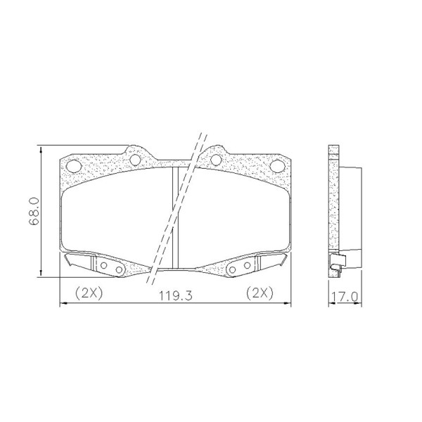 PASTILHA FREIO HILUX 4X4 07/ P527