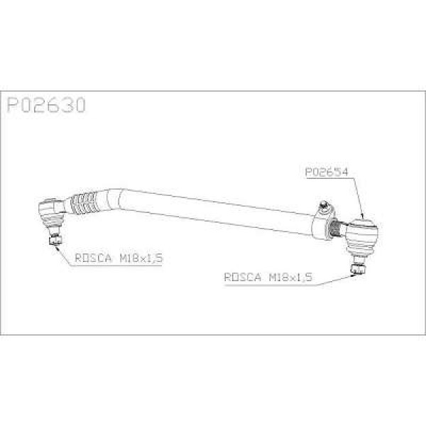 BARRA DIRECAO MERCEDES 1313/2219 CURTA N561 P02630