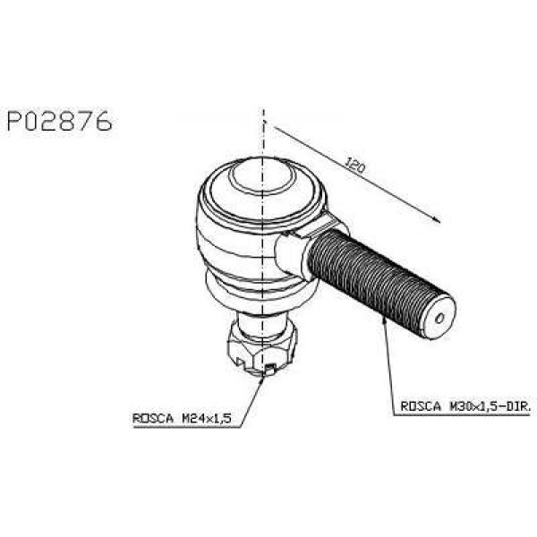 TERMINAL DIRECAO MB1935/41 BARRA CURTA N5054 PD3804  MB1935/41/2635/1620